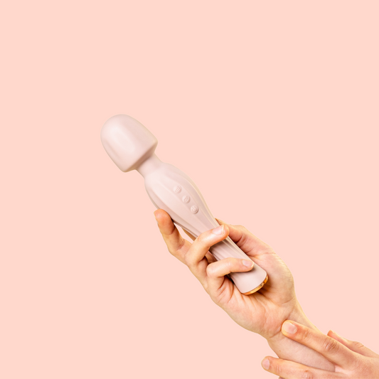 Wand vibrator hand held with long arm